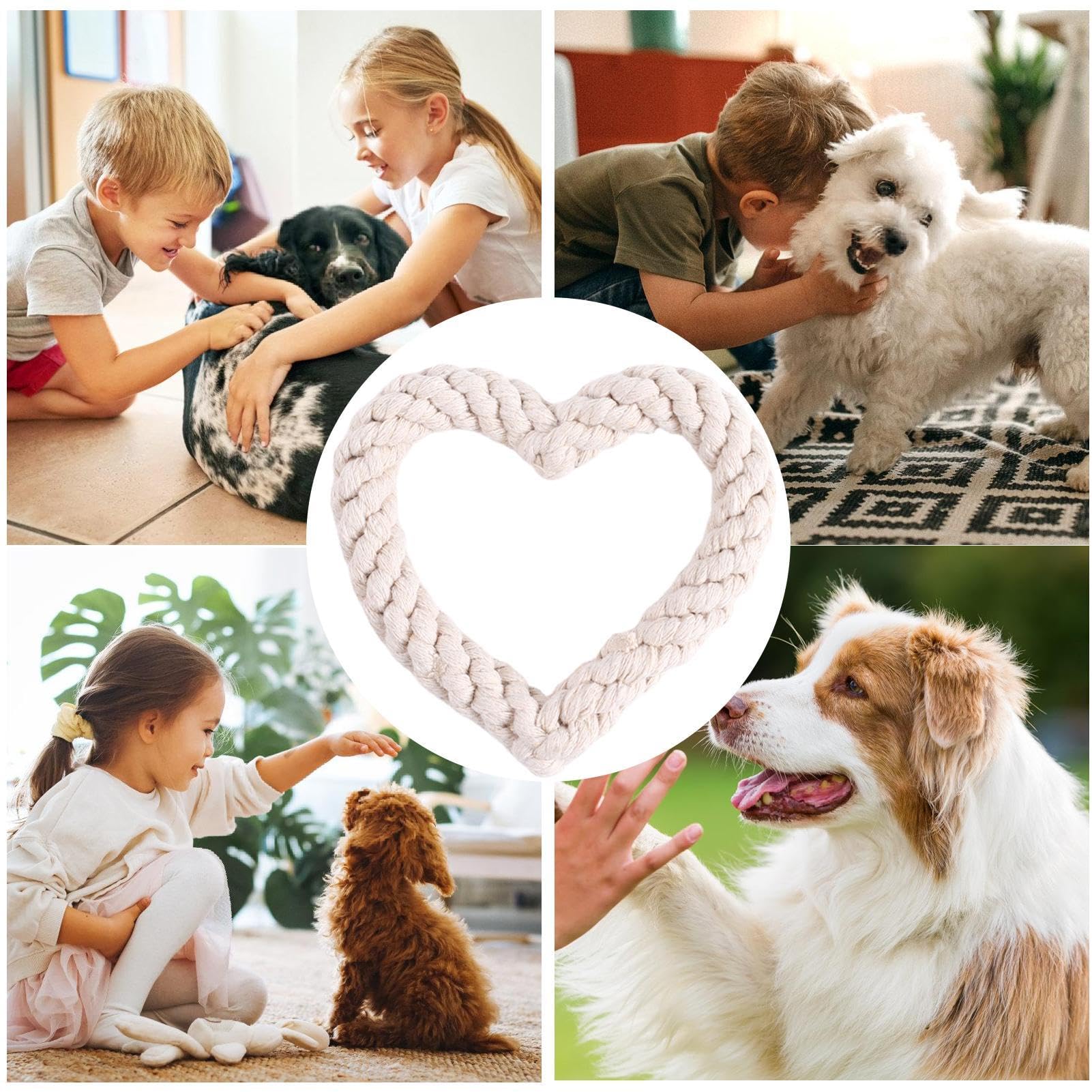 2 Giocattoli Da Masticare A Cuore Per Cani Tinkber - Corda Intrecciata, Per San Valentino