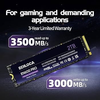 Amazon | Ediloca EN600 PRO SSD 2TB PCle 3.0x4 NVMe M.2 2280