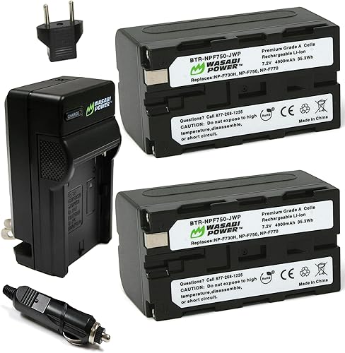 Wasabi Power Batería para Sony NP-F730, NP-F750, NP-F760, NP-F770 (4900mAh) y Sony DCR-VX2100, DSR-PD150, DSR-PD170, FDR-AX1, HDR-AX2000, HDR-FX1,