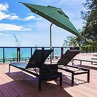 Vista 3 de Abba Patio Sombrilla de patio al aire libre con botón de inclinación y manivela para jardín, césped, cubierta, patio trasero y piscina