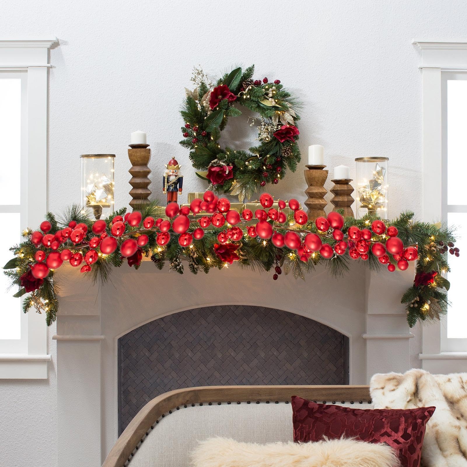Guirnalda con Bolas para Árbol Navideño Decoración Ajustable