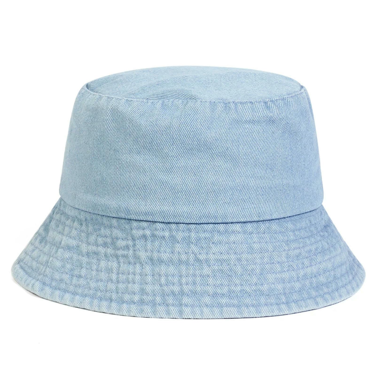 Kapelusz typu bucket unisex lekka deska jednolity kolor dżinsowe czapki wędkarskie czapki outdoorowe na co dzień czapka z filtrem przeciwsłonecznym