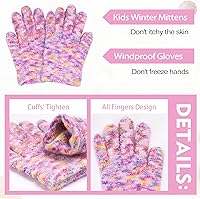 Vista 3 de Conjunto de gorro de invierno para niños y niñas de 0, 6, 12 meses, 1, 2, 3, 4-8 años