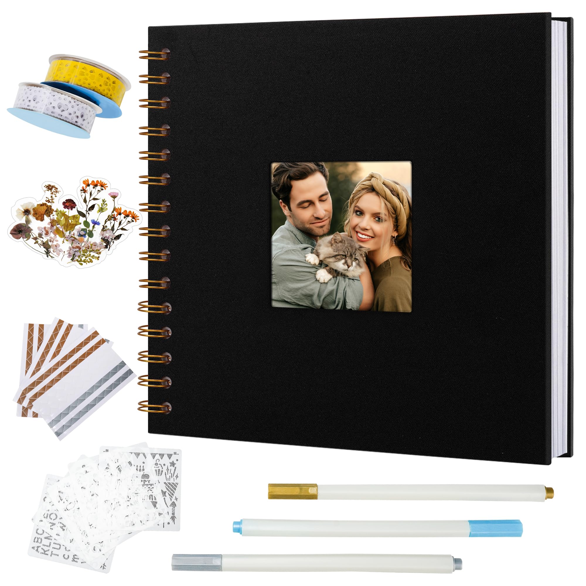 Vienrose Scrapbook Album - Linen Cover & Supplies -13