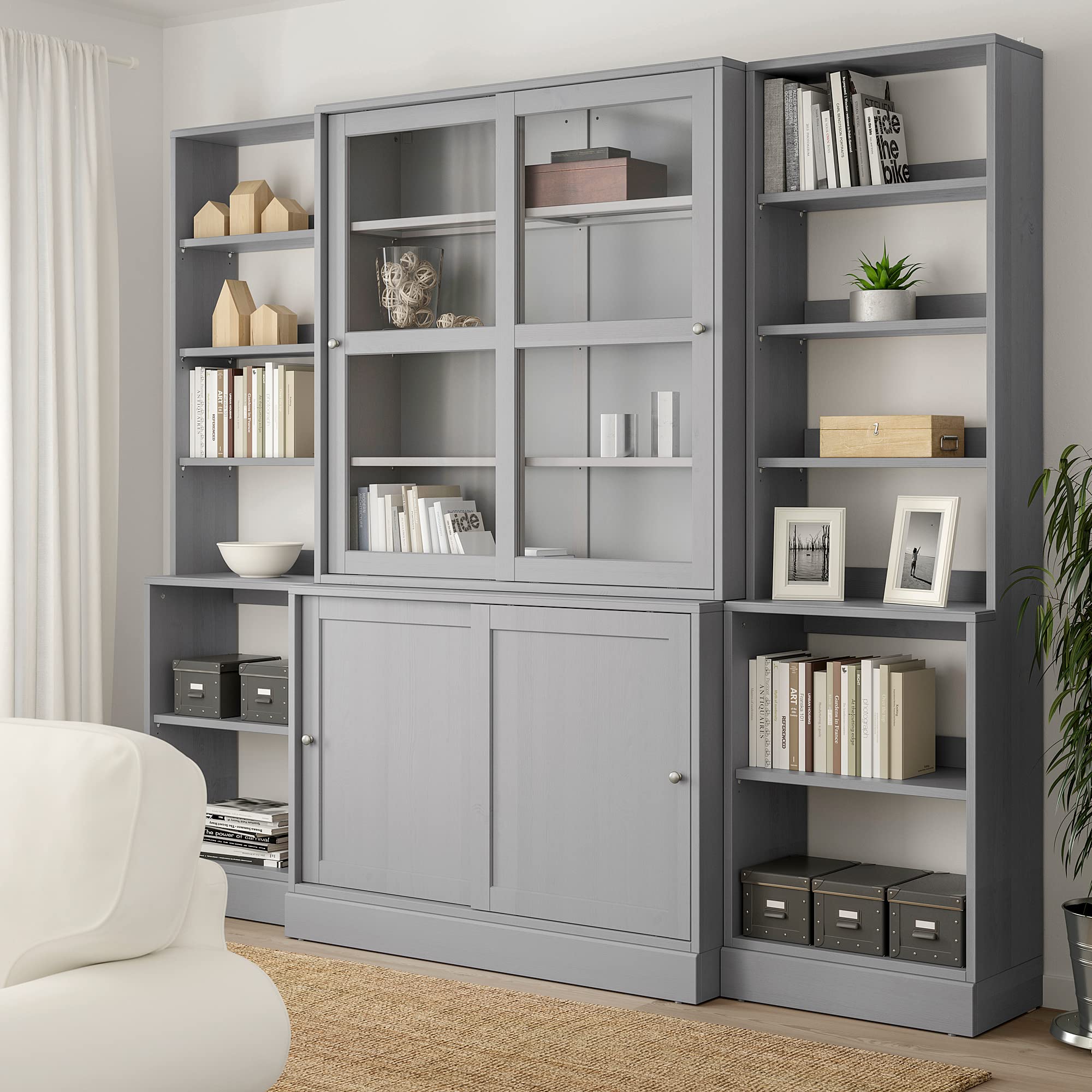 Ikea HAVSTA Storage Comb with Sliding Glass Doors, 243 x 47 x 212