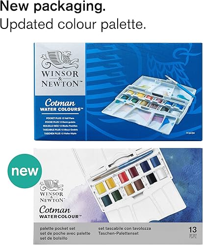 Miniatura 2 de Winsor & Newton 390373 - Cotman Pocket Plus - Juego de 12 medias pastillas de acuarela