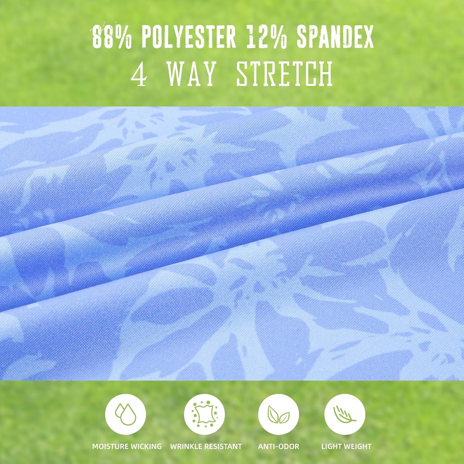 SURF CUZ Golf Shirt Moisture Wicking for Men Dry Fit Polo Shirts Short Sleeve Print Performance 4-Way Stretch