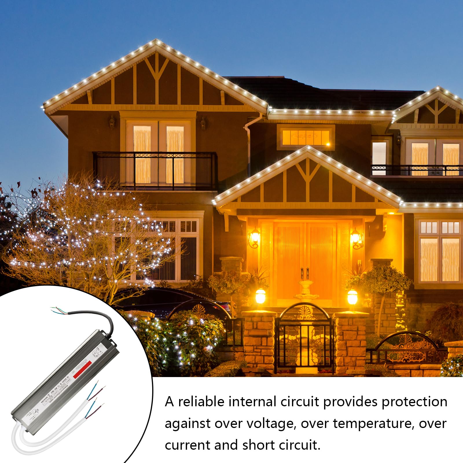Trasformatore LED 24v 600w 25a, Ip67 Impermeabile Alimentatore per Esterni Adattatore Trasformatore A Bassa Tensione Driver Adattatore LED per Strisce LED, Luci Esterne, Telecamere