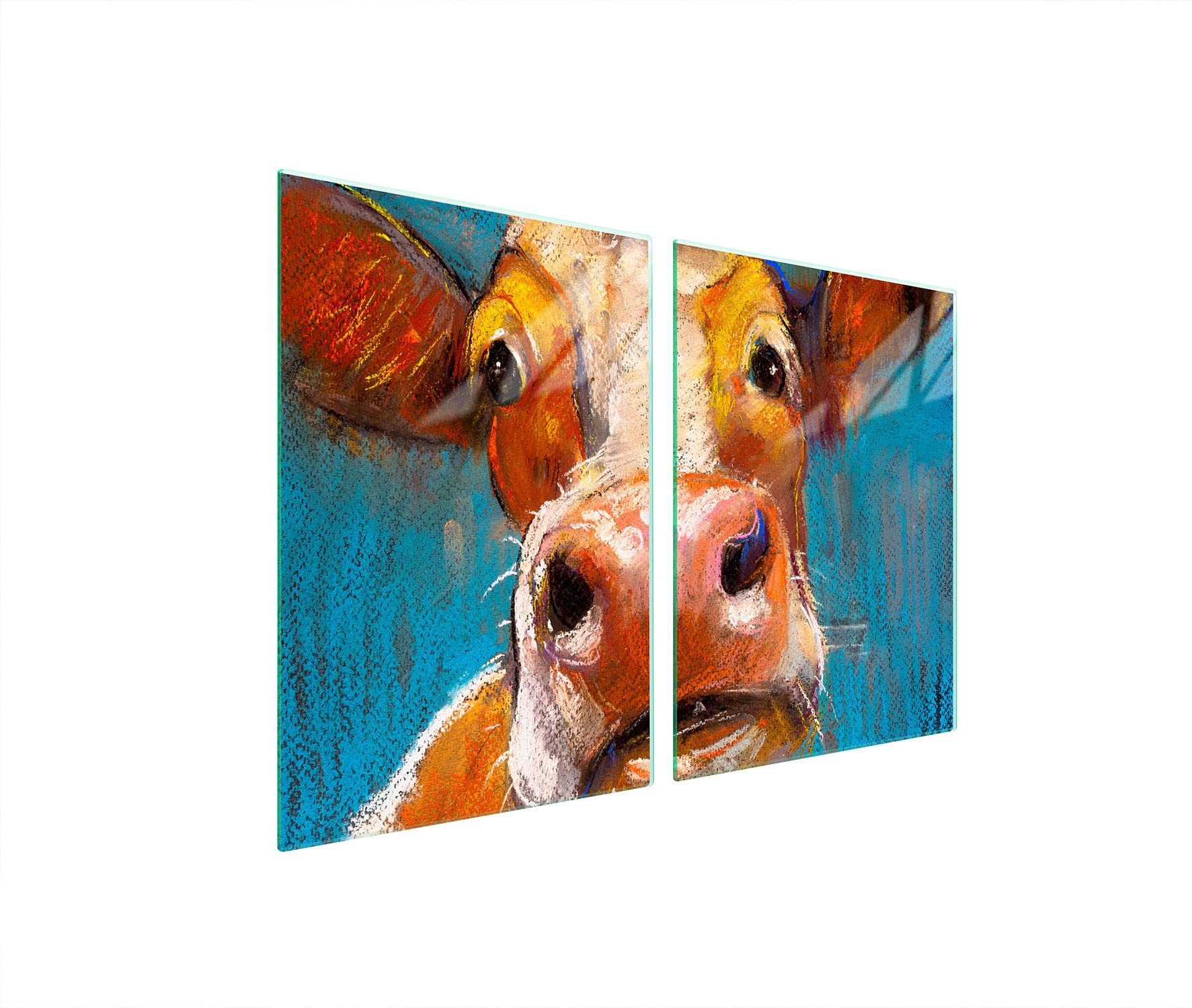 Plaque de protection universelle pour plaque de cuisson 2x45x52cm Pour plaques de cuisson Protection contre les éclaboussures Planche découper en verre trempé Décoration, Vache Animal