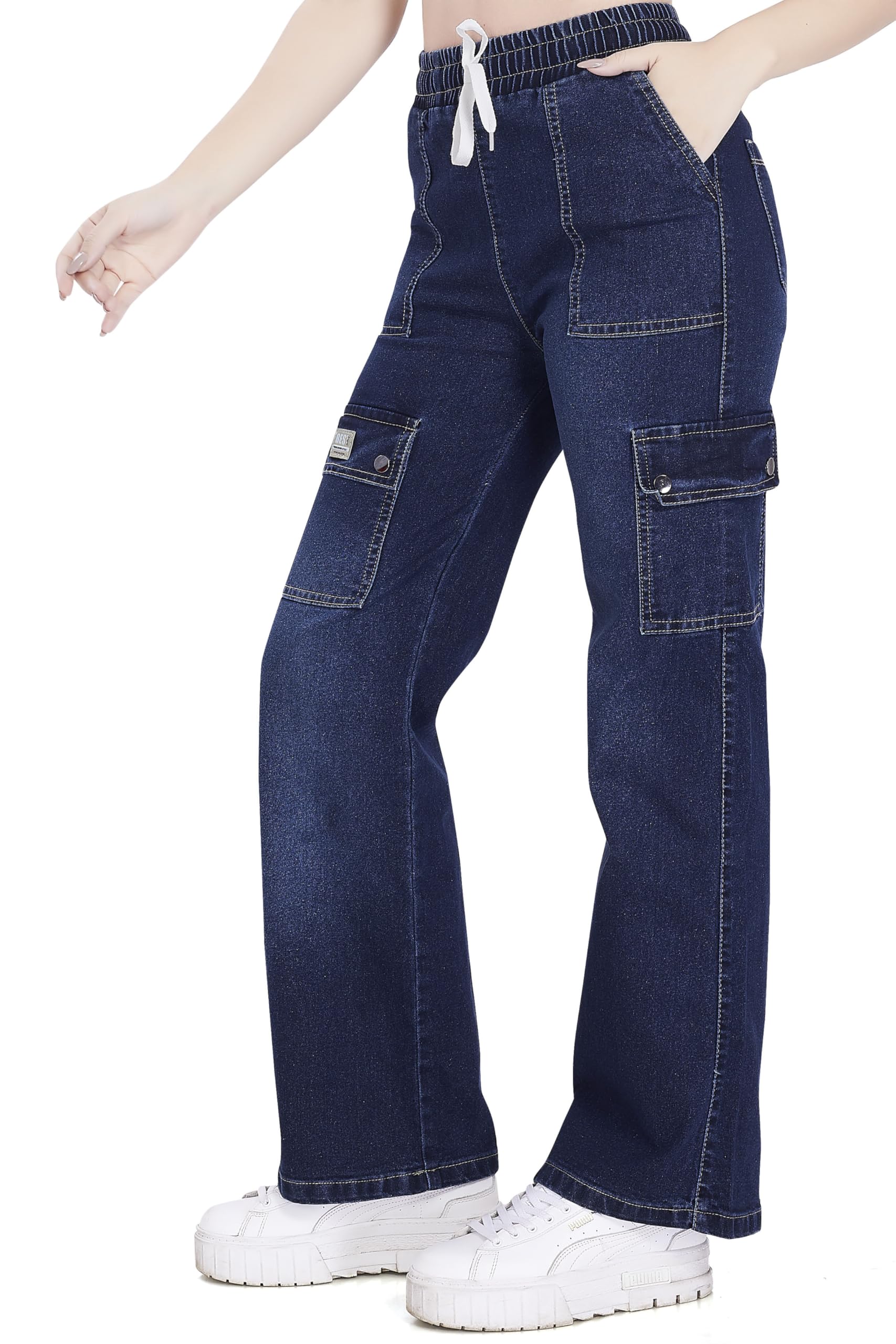 divisive Women's Loose Fit Wide Leg Denim Cargo-picture-32