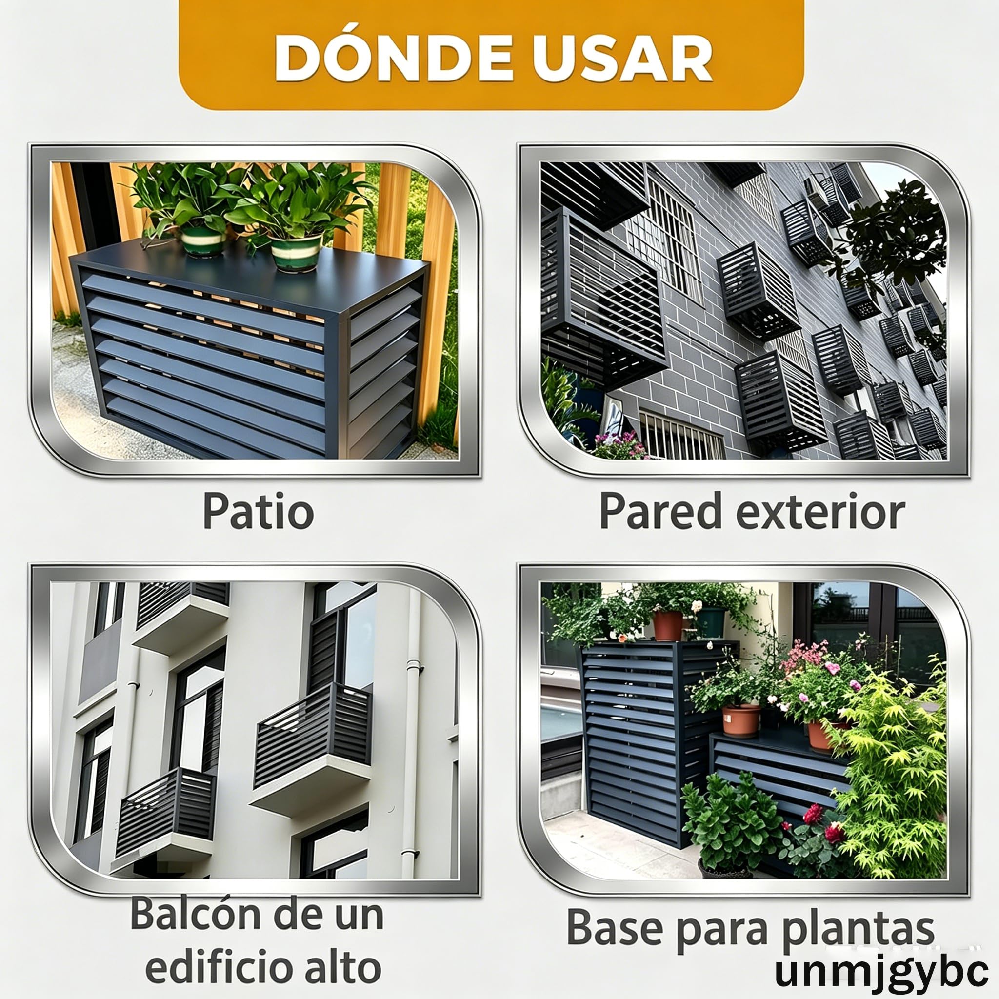 2~3P Protector para Aire Acondicionado, Cubierta Exterior de aleación de Aluminio, Marco Exterior para Aire Acondicionado, No obstruye la ventilación,Fácil de Instalar (Blanco, 110×60×80cm)