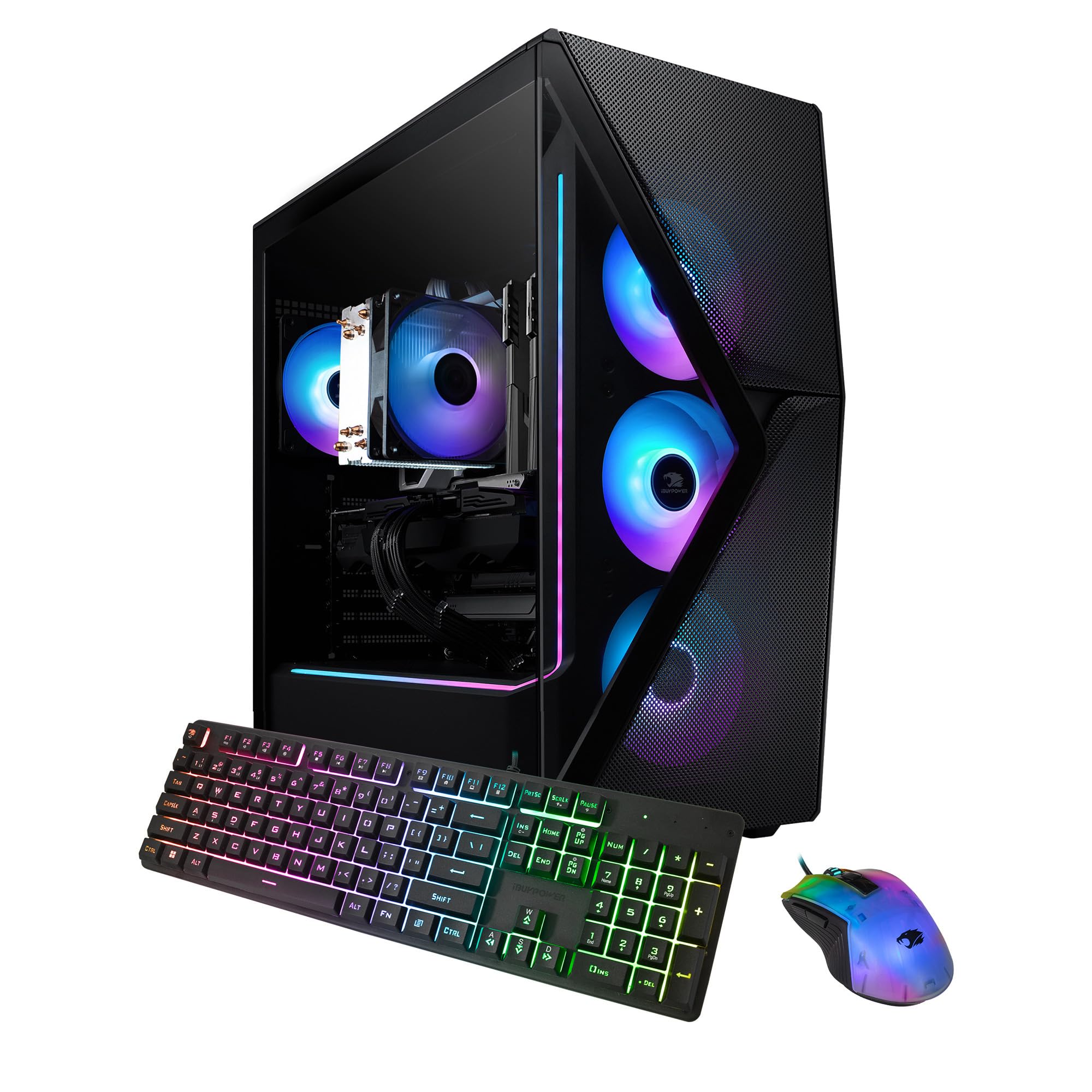 iBUYPOWER Slate MESH Gaming PC Desktop Computer AMD Ryzen 7 5700 CPU, NVIDIA GeForce RTX 4060 Ti 8GB GPU, 16GB DDR4 Non-RGB 3200MHz RAM, 1TB NVMe SSD,