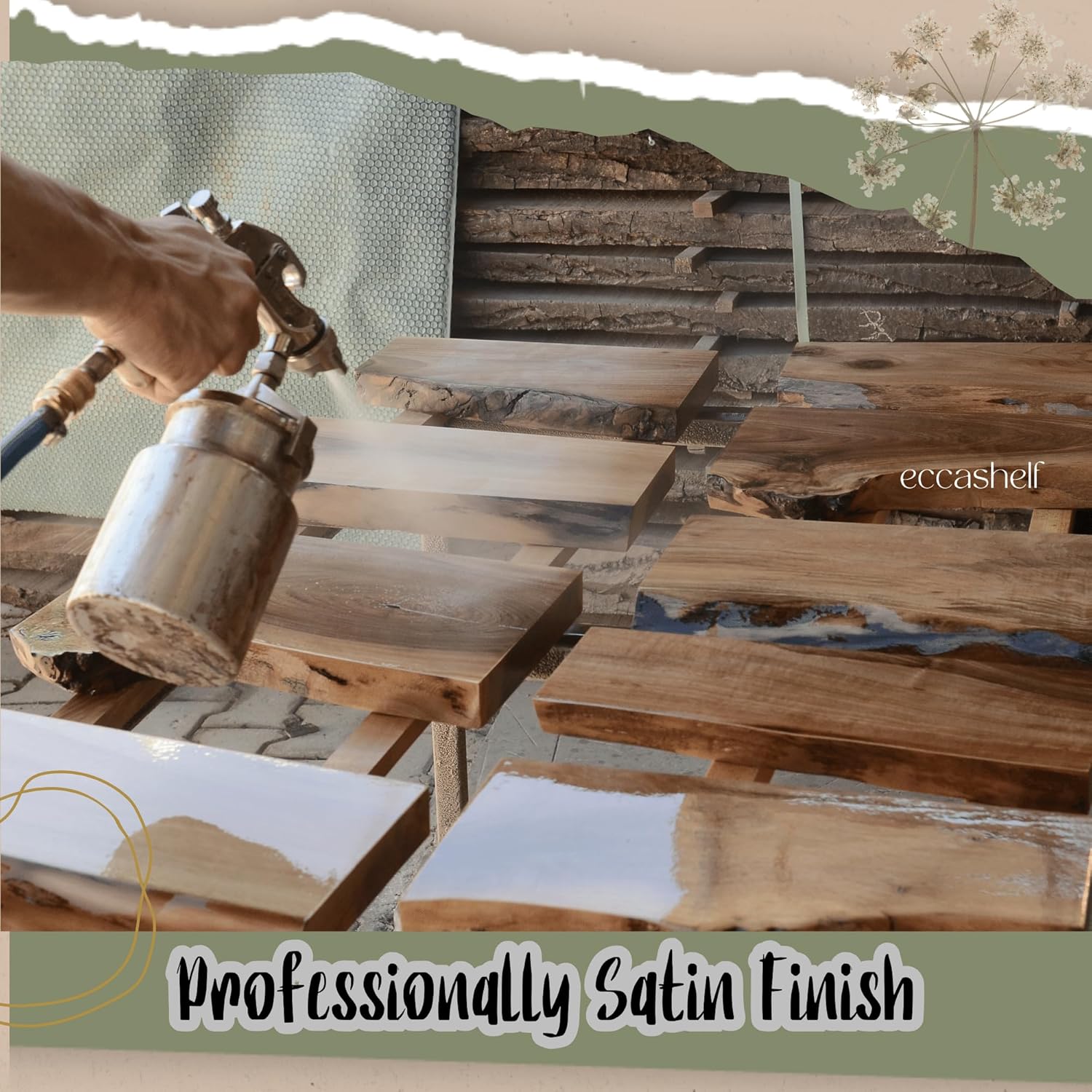 EccaShelf - Floating Walnut Fireplace Mantle, Live Edge Wood Mantel Shelf, Floating Fireplace Shelf, Rustic Mantelpiece, Rustic Mantel (60'' x 8'')