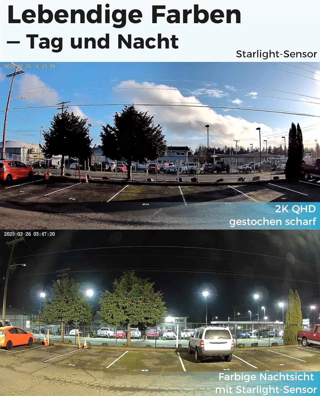 VIRTAVO 2K 3MP Überwachungskamera Aussen Solar, Kamera Aussen Akku, Starlight Farb‑Nachtsicht, 2.4GHz Kabellos mit PIR‑Bewegungserkennung, 2‑Wege Audio, SD/Cloud ohne Pflicht‑ABO, SF1