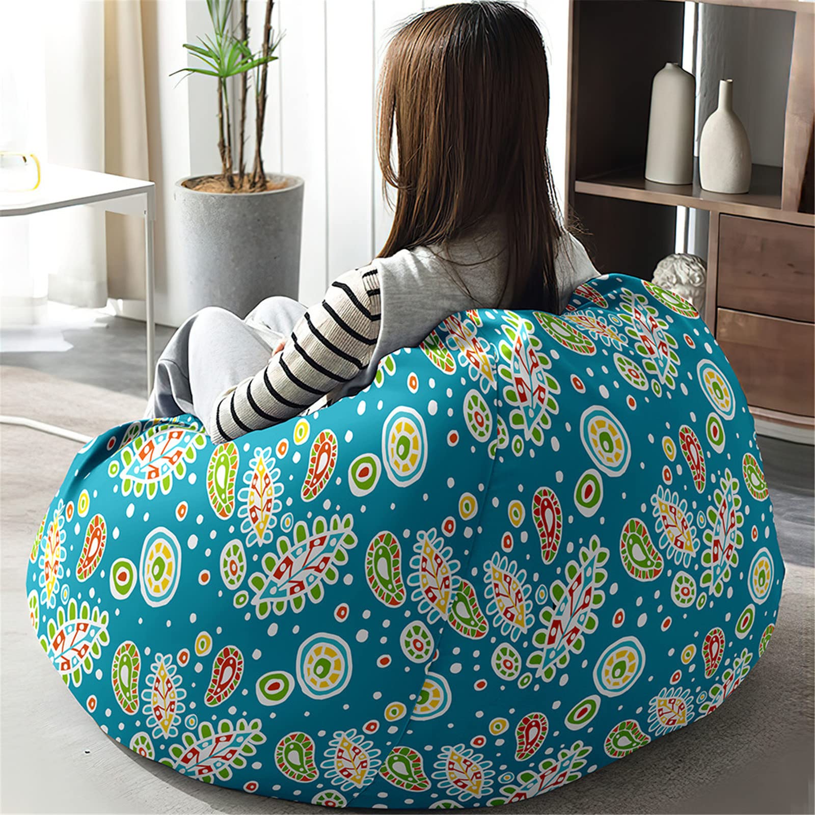 Pouf Sacco Highdi Per Bambini E Adulti - Fodera Senza Ripieno, Colori Vivaci, Design Moderno