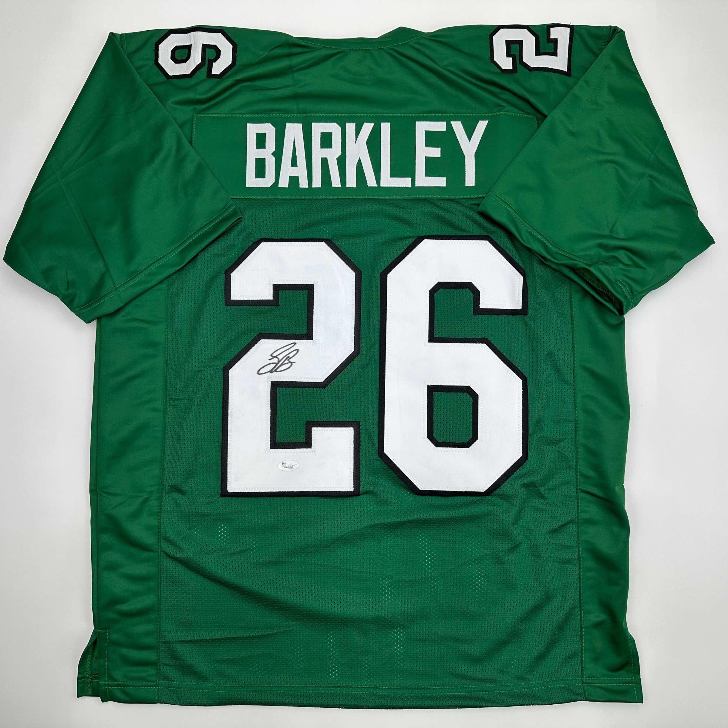 Autographed/Signed Saquon Barkley Philadelphia Kelly Green