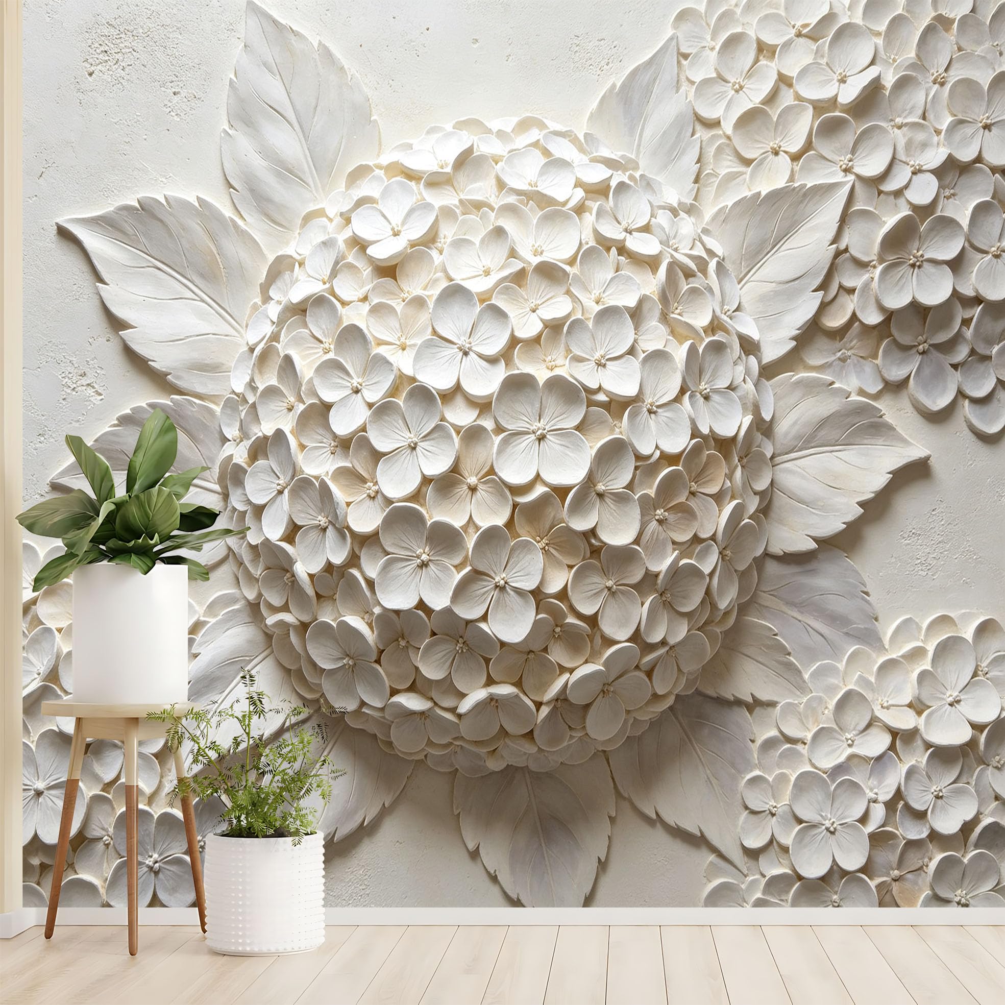 3D płaskorzeźba kwiaty fototapeta warstwowa kwiat kwiaty włóknina tapeta nowoczesna luksusowa rzeźbiarska kwiatowa fototapeta 200 x 140 cm kremowa biel dekoracja ścienna do salonu sypialni cecha