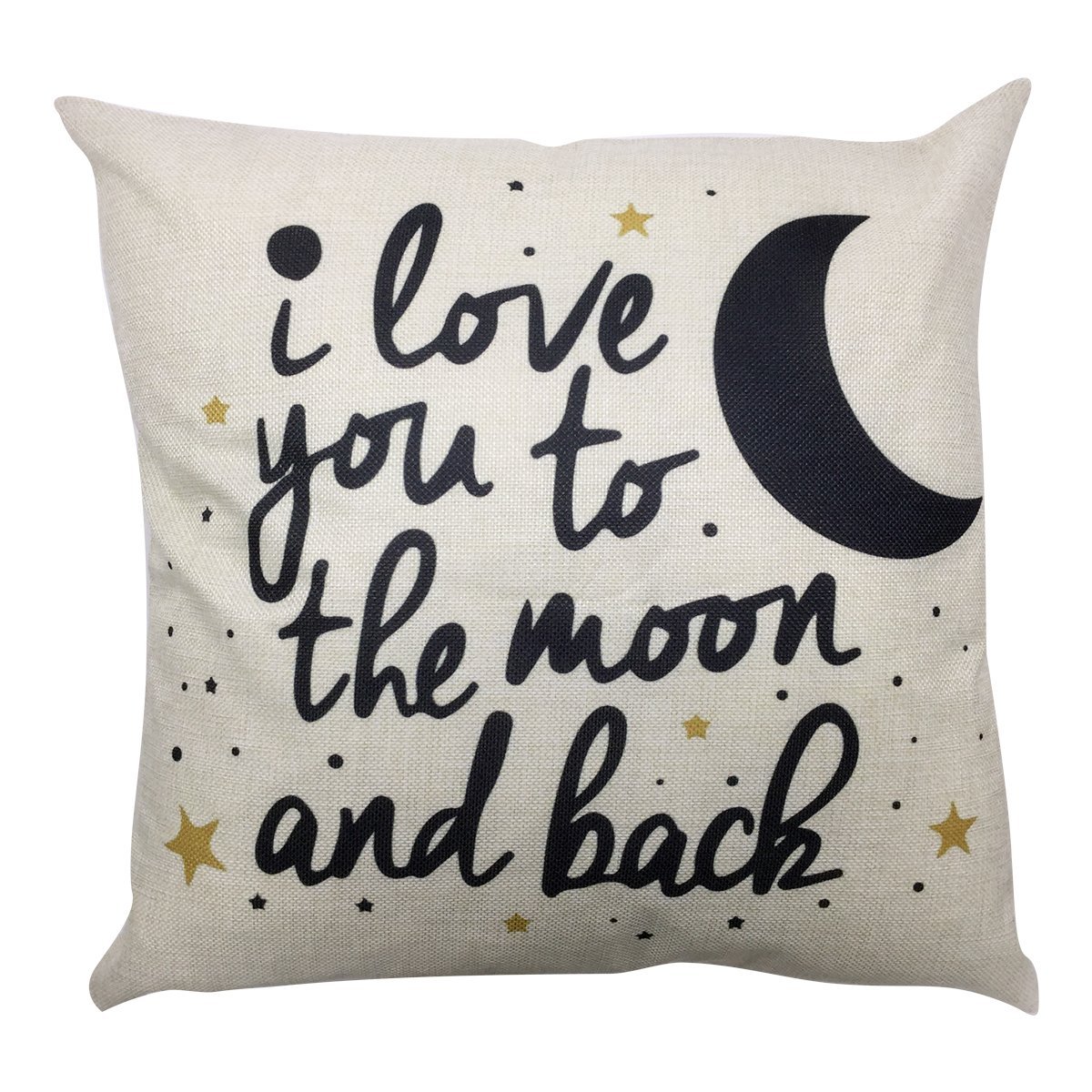 Decorative Throw Pillow Case Covers, 18 x 18 Inches, I Love You to The Moon and Back, for Nursery