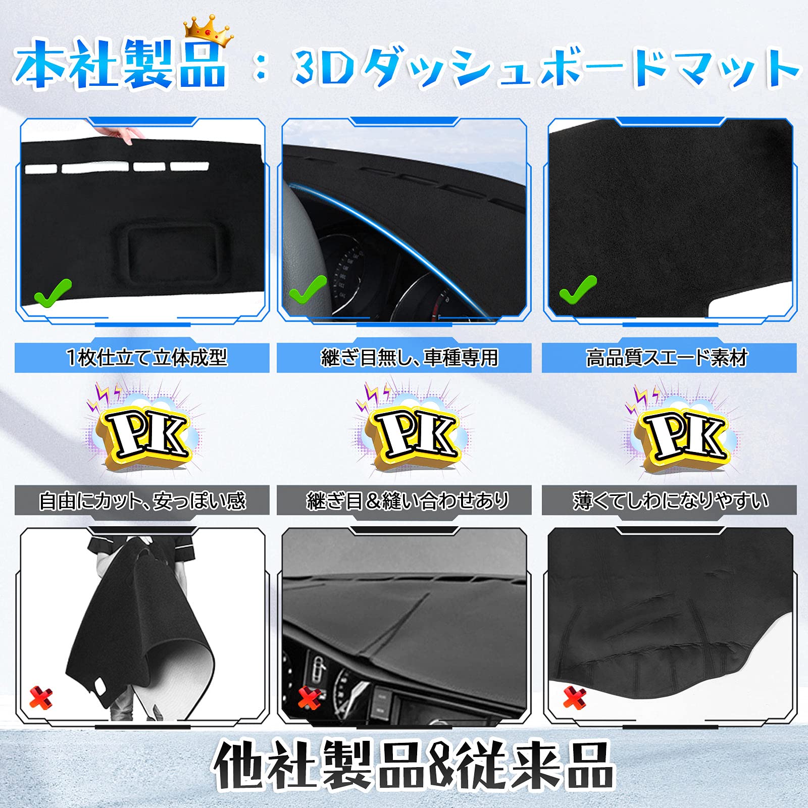 車 エブリイワゴン 3Dダッシュボードマットアルカンターラ調 スエード