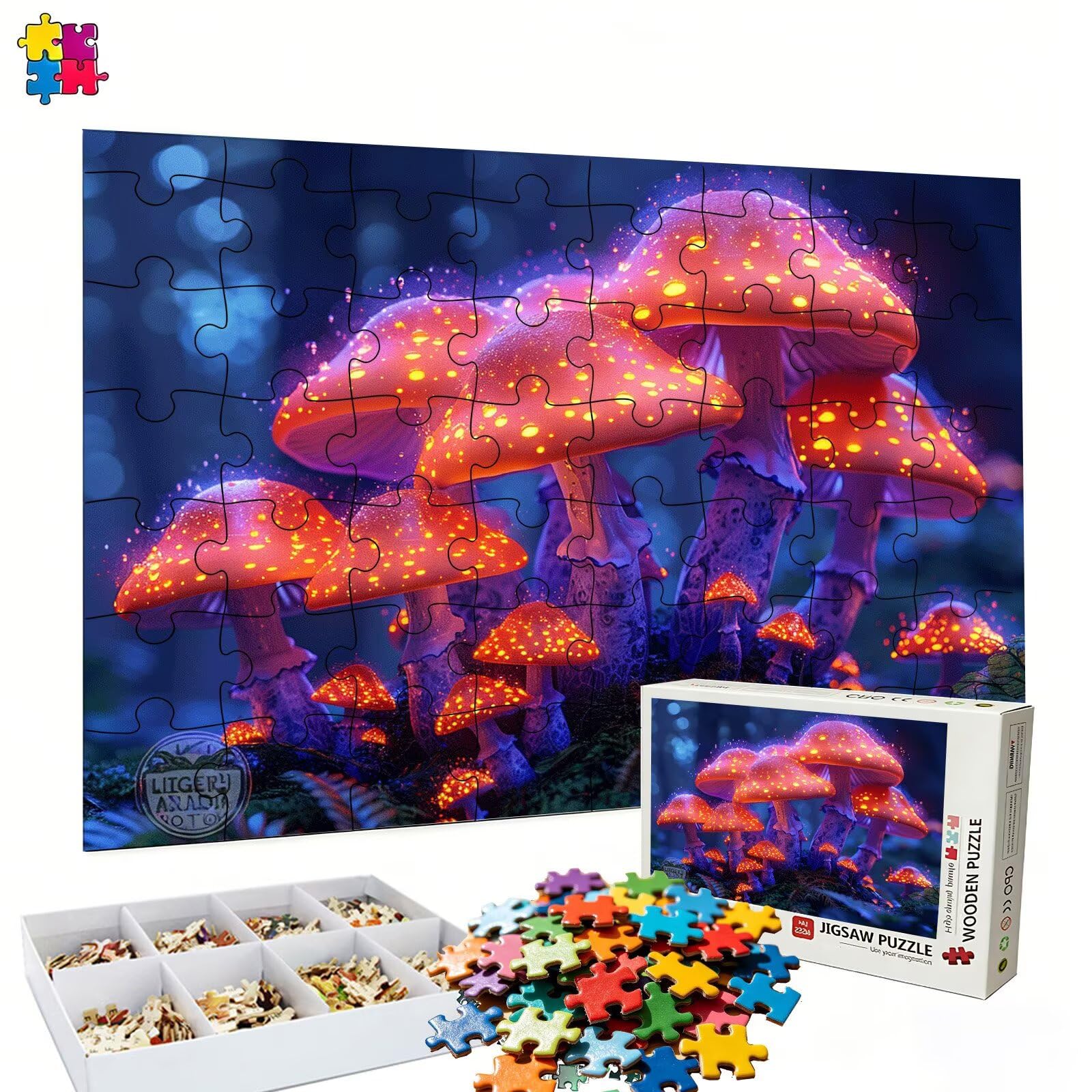 Puzzle 2000 sztuk, Dream Mushroom Puzzle 2000 elementów dla dorosłych i dzieci, Premium artystyczna łamigłówka, 99,5x70,5 cm Klasyczna gra Puzzle dla dorosłych, wystrój domu, prezent dla kobiety