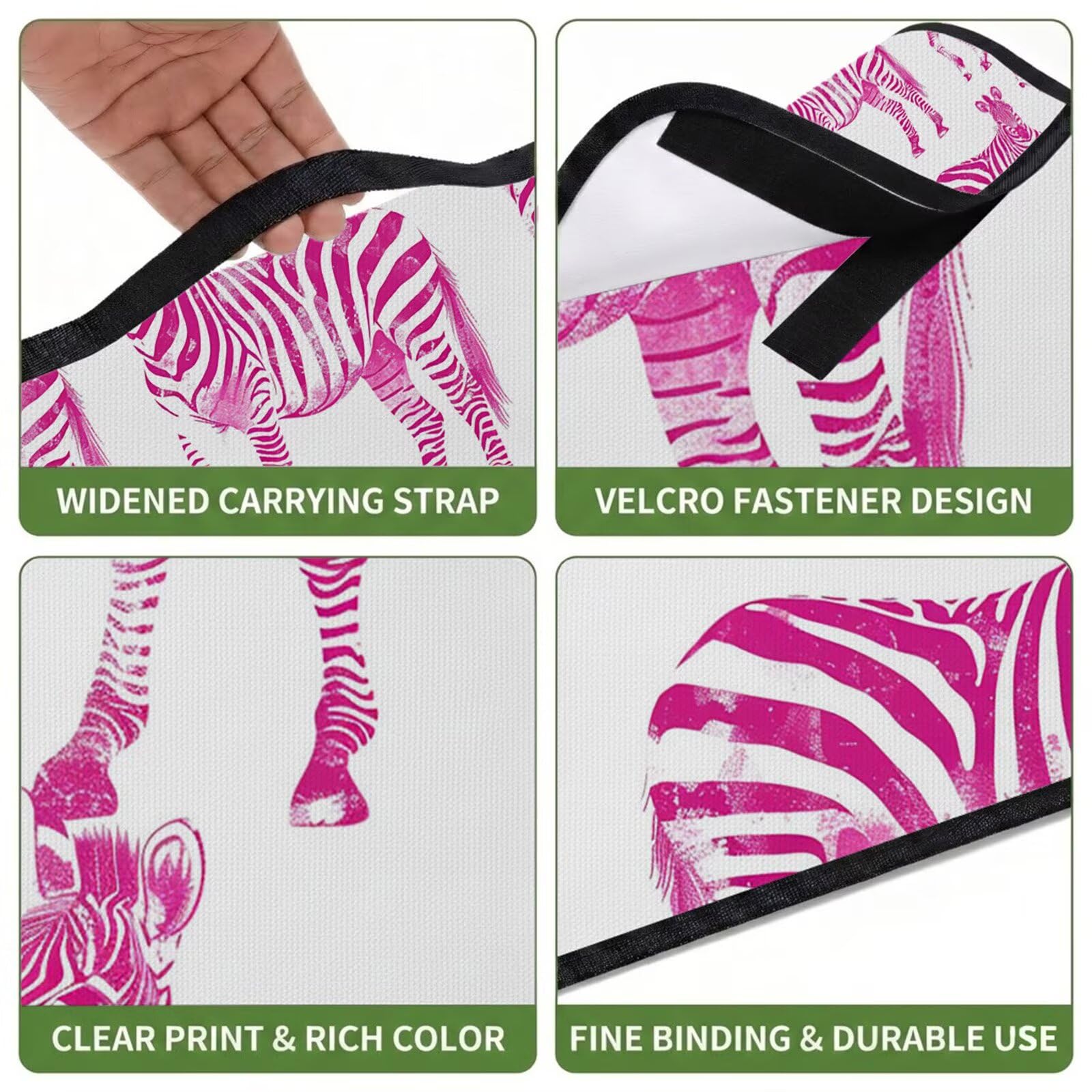 Manta de Picnic Grande 200x200 cm, Rosa Manta Picnic Impermeable, Cebra Esterilla de Playa Alfombra de Exterior, Picnic Blanket Plegable con Asa para Camping, Jardín, Césped, Playa, Senderismo UZ-798