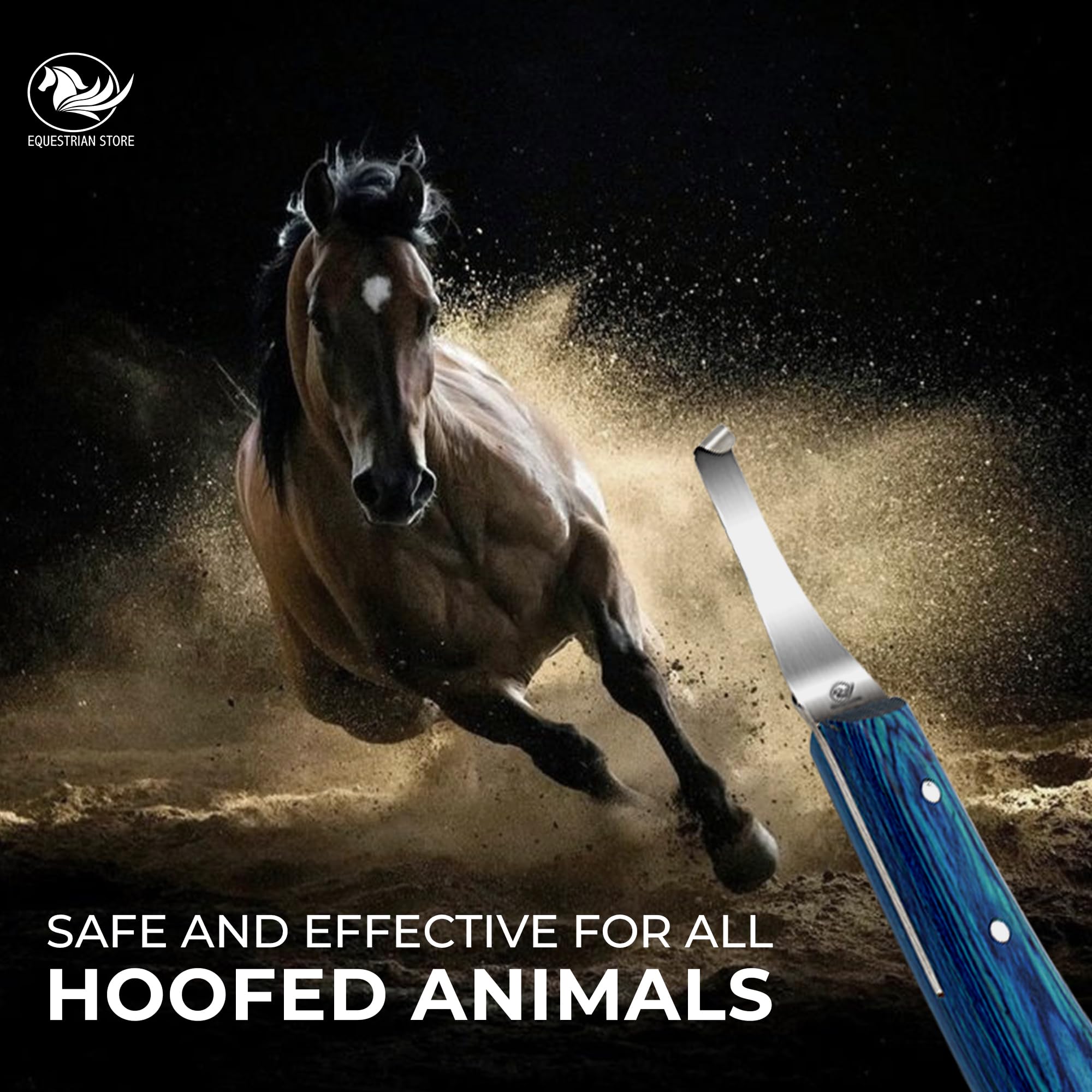 EQUESTRIAN STORE Double-Edged J2 Stainless Steel Hoof Trimming Loop Knife with Sheet Handle - Versatile Farrier Tool for Horse & Cow Hoof Care, Ideal for Farriers & Horse Owners. (FLK-08) (HKR-1R)