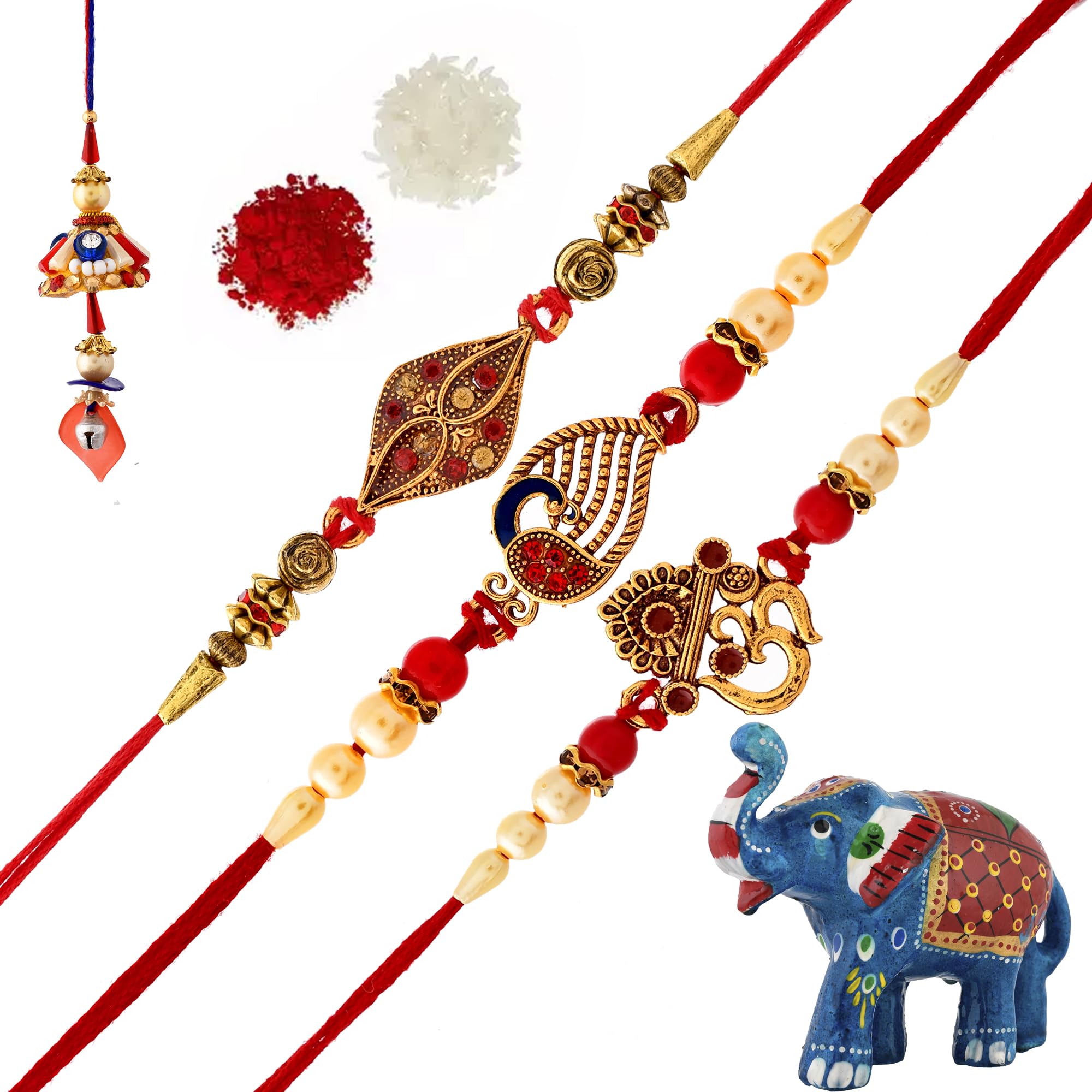 CHHABILA Set of 4 Rakhi For Brother And Bhabhi - Handmande Thread Rakhi Combo, Perfect Rakhi For Kids Boy With Roli Chawal (Mix Rakhi-1) (B0CC67HBKW) Amazon Price History, Amazon Price Tracker