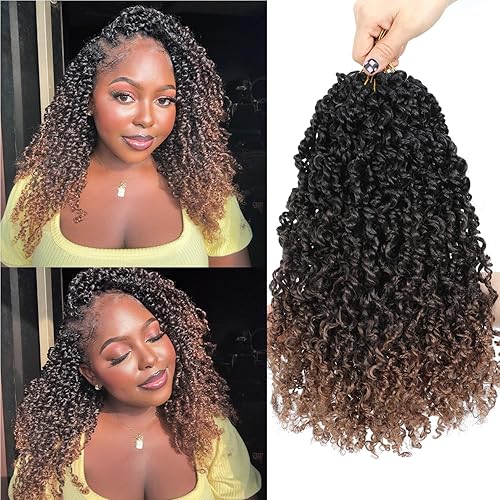 Miniatura 8 de SOKU Pelo de ganchillo Passion Twist de 26 pulgadas, 5 paquetes de cabello de ganchillo senegalés pretrenzado, ombré, marrón, miel rubio, majestad