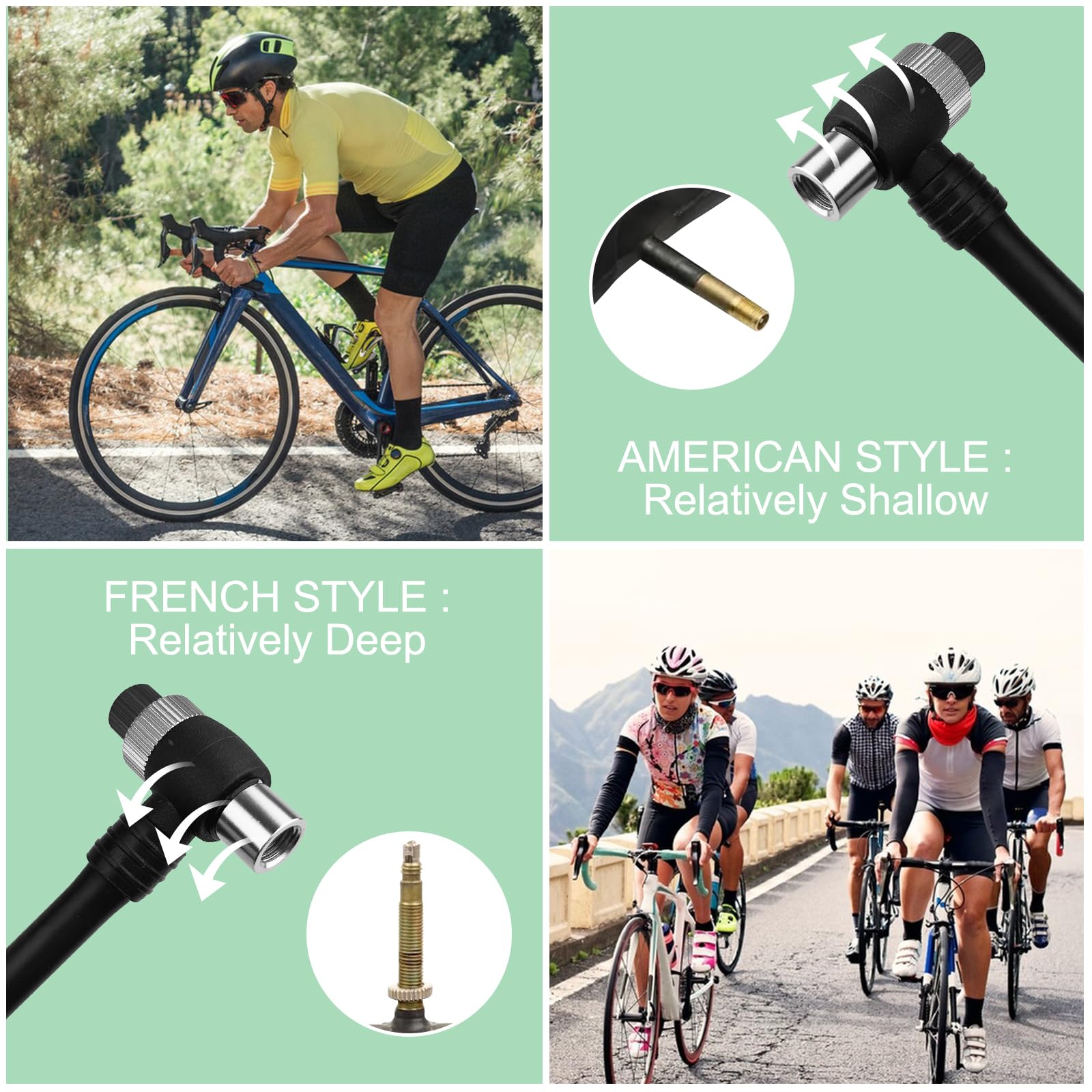 Maxentico Pompe à Vélo (Max 300 PSI), Mini Pompe Velo avec Manomètre, Pompe à Choc Haute Pression VTT, Pompes Amortisseurs avec Baromètre, Pompe à Fourche, Pompe Portable avec Bouton de Purge