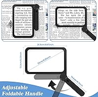 Vista 5 de 6X Large Magnifying Glass with Light for Reading, 8 x 5.2 Inch Lighted Magnifier with 74 LED Cold/Warm Lights(3 Modes) Foldable Handheld Magnifiers