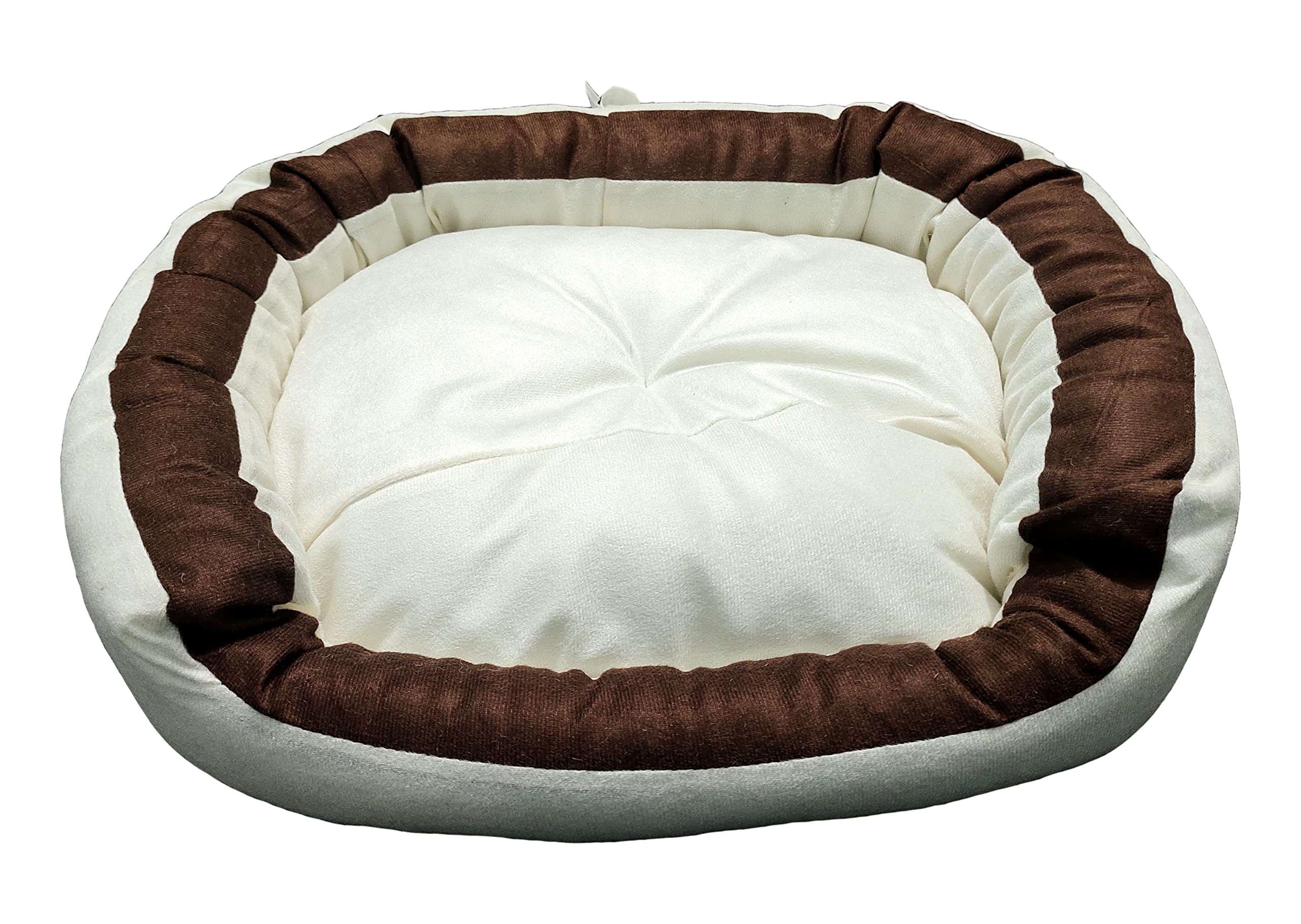 Pet Kart Small Size Dog and Cat Bed Egg Shape Export Quality Ultrasoft Micro Fiber Filling for Extra Comfert Dual Color Cream-Brown Machine Washable Anti Skid Base Pet Bed (B09CV1KSLK) Amazon Price History, Amazon Price Tracker
