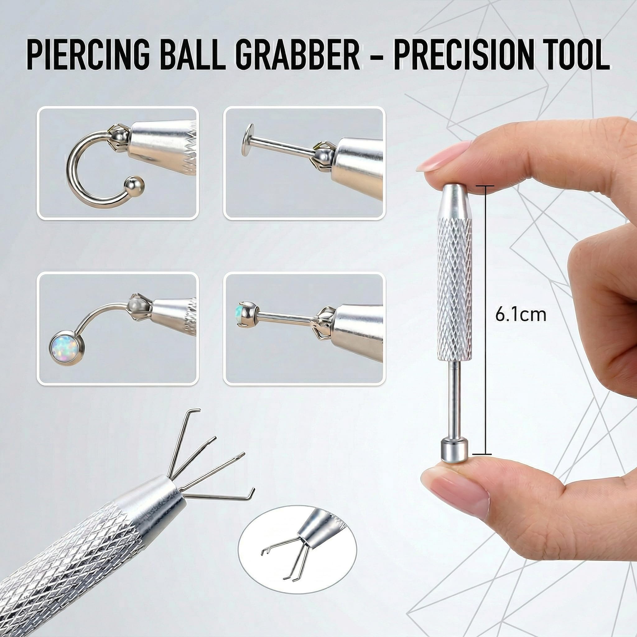 12 g, 14 g, 16 g, 18 g, pomoc w wprowadzaniu, piercing kulka, zestaw do pircingingu, zestaw do uszu Rook