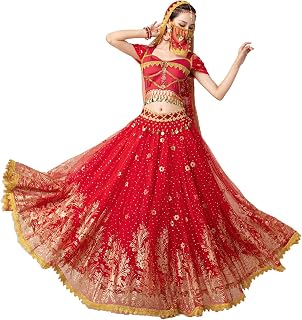 Ladies Dress up Costumes Indian Aladdin Jasmine Princess Belly Dancing Bollywood Costumes