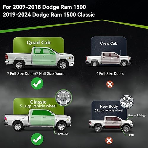 Miniatura 2 de AUTOSAVER88 Estribos compatibles con Dodge Ram 1500 2009-2018, Ram 1500 Classic Quad Cab 2019-2023, barras laterales Nerf de 6 pulgadas