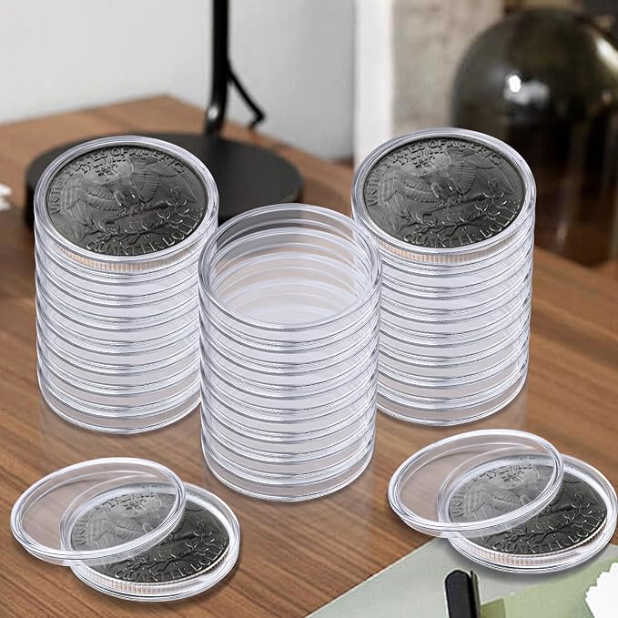100 cápsulas protectoras para monedas de 40.6 mm miniatura 7