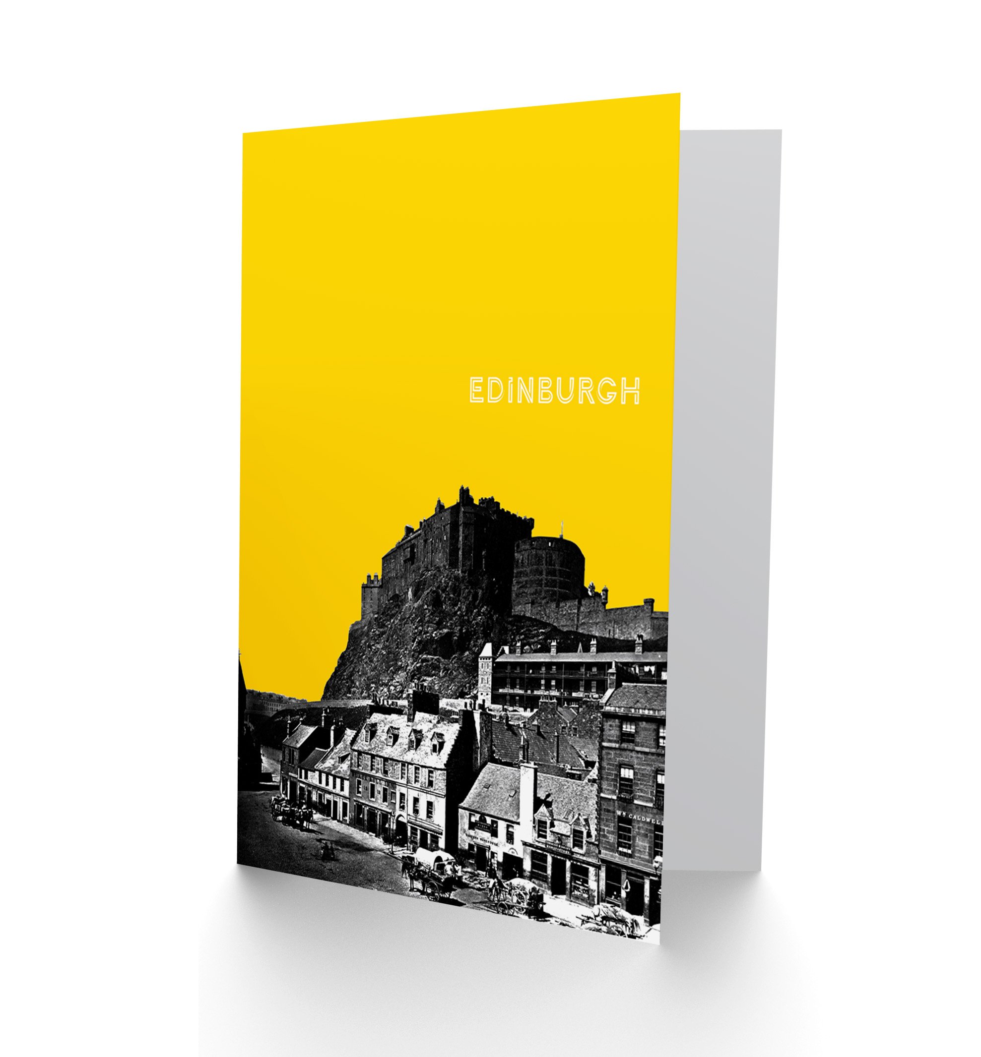 Wee Blue Coo Grassmarket Edinburgh Scottish Landmark Yellow Greetings Card