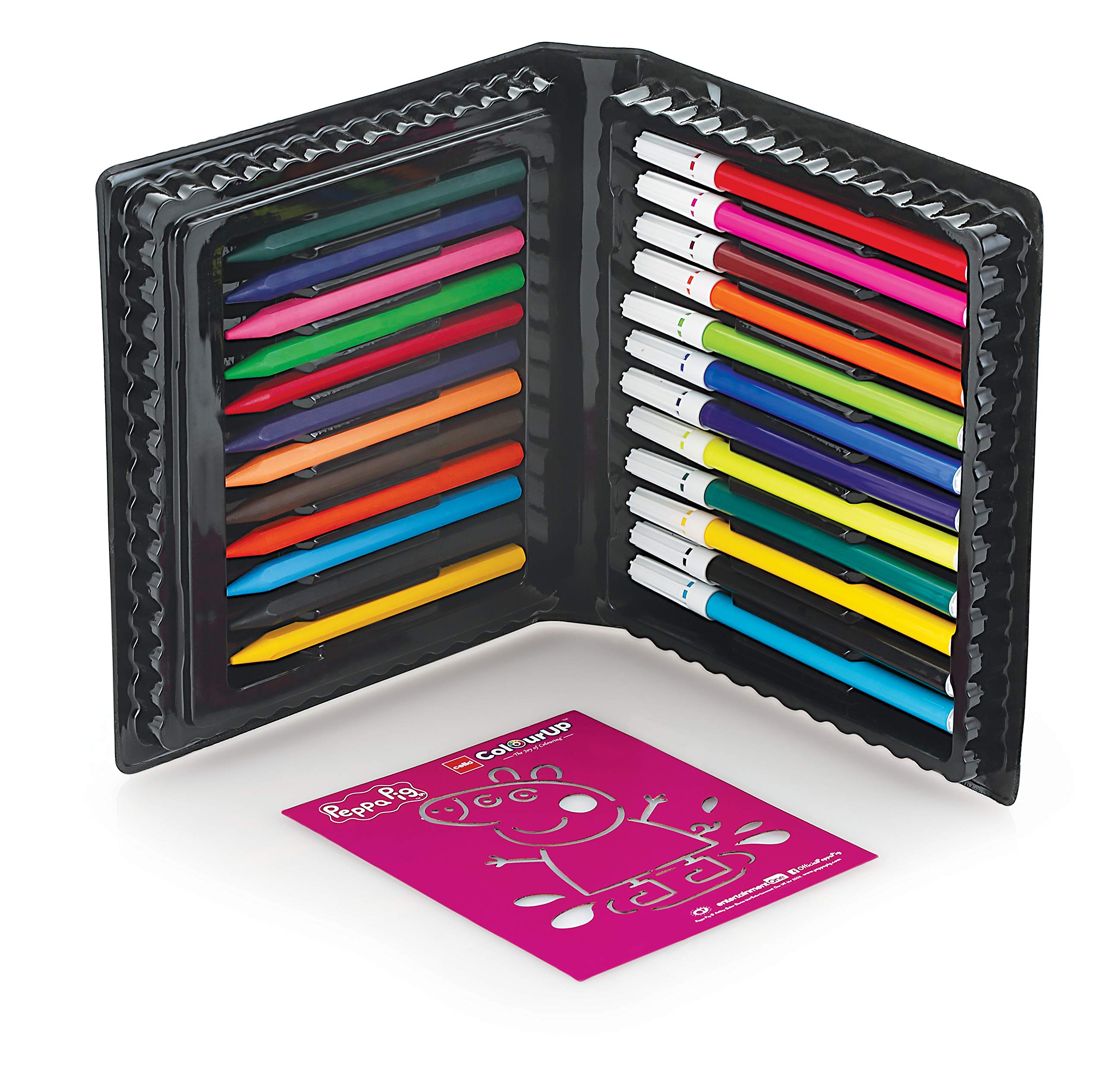 Cello Colourup Unicorn Multicolour Colouring Kit 12 Sketch Pens, 12 Plastic Crayons, Unicorn Stencil, Hobby Stationery for Kids and Art Lovers 3
