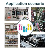 Vista 6 de 100 conectores de pala, terminales de pala termorretráctiles 16-14 AWG, conectores de alambre hembra