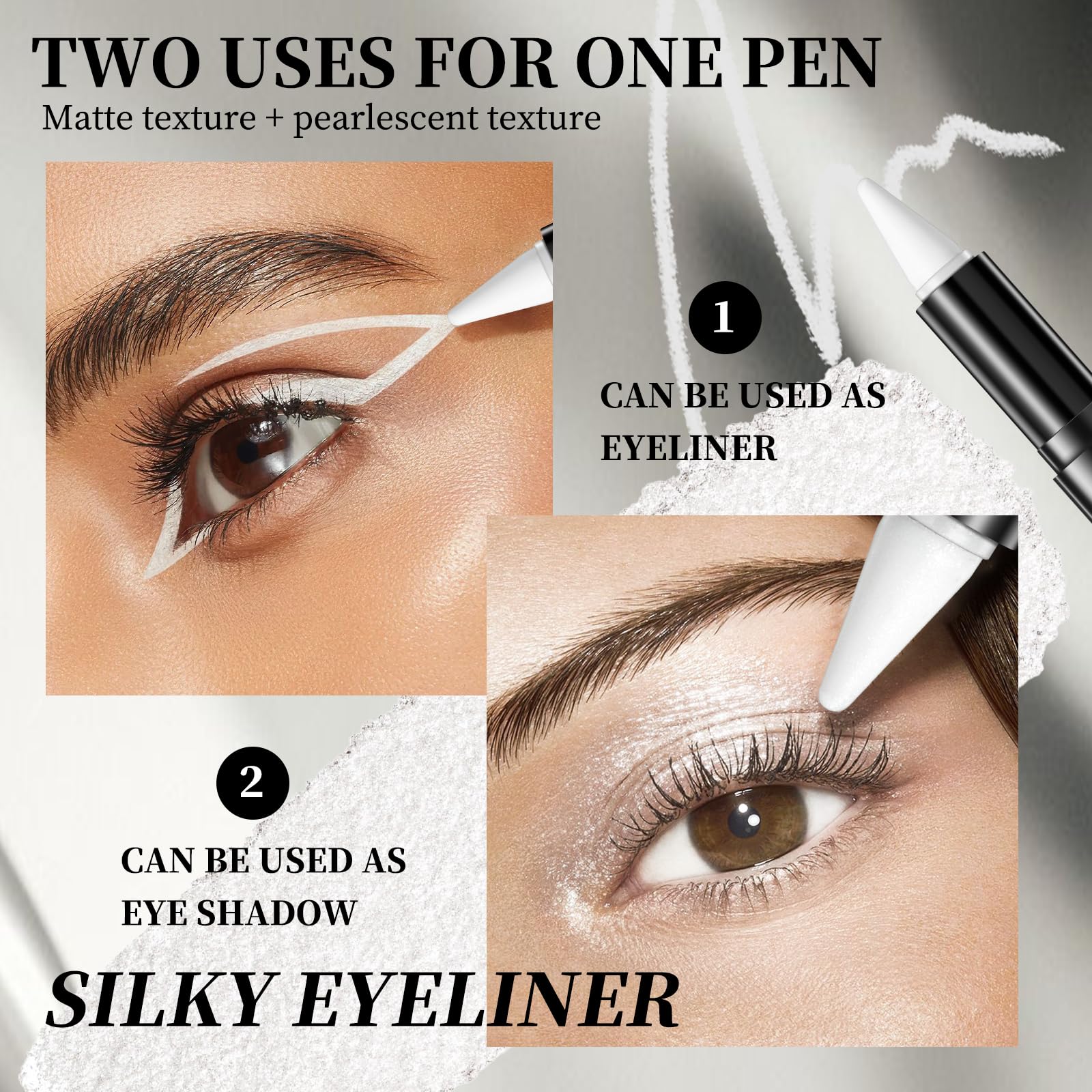 6 Colors Gel Eyeliner Pencil,Waterproof Smudge Proof Liquid Eye Liner,Matte Black Eye-liner Pencil,Smoky Eyeshadow Palette Halloween Makeup - Image 3