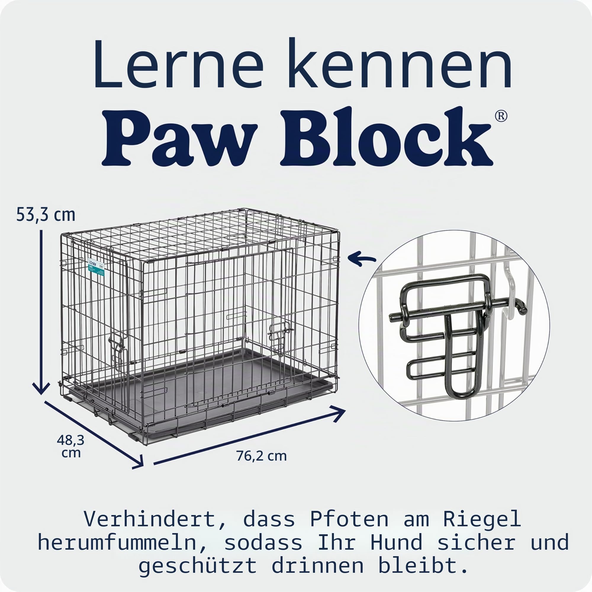 MidWest Homes for Pets iCrate Hundebox, klappbar, 2 Türen, Trennwand, auslaufsichere Bodenwanne, sichere Verriegelungen, Drahtgitterbox für mittelgroße Rassen, tragbar, robust, leichter Aufbau, 76 cm