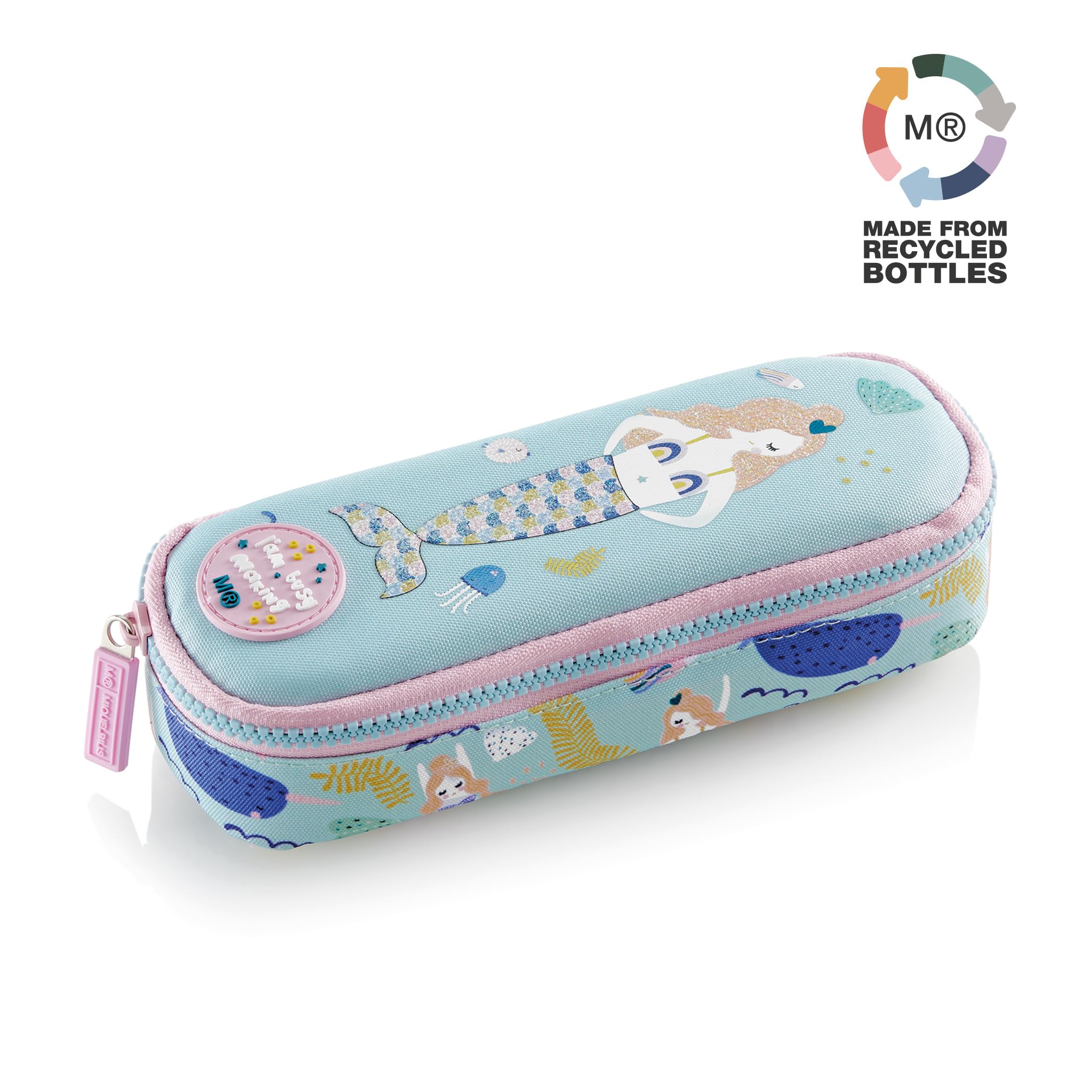 Miquelrius, Pencil case with a compartment, oval school pencil case, durable plastic zip, metal handle - Image 2
