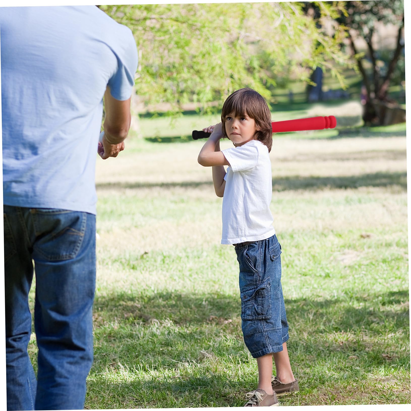 Generisch 1 Satz Baseballschläger Aus Schwamm Schaum Fledermaus Babyspielzeug Junge Sport-baseballschläger Aus Schaumstoff Baseball-t-Shirt Kleinkinderball Rot Schwamm Mit Hoher Dichte (Eva)