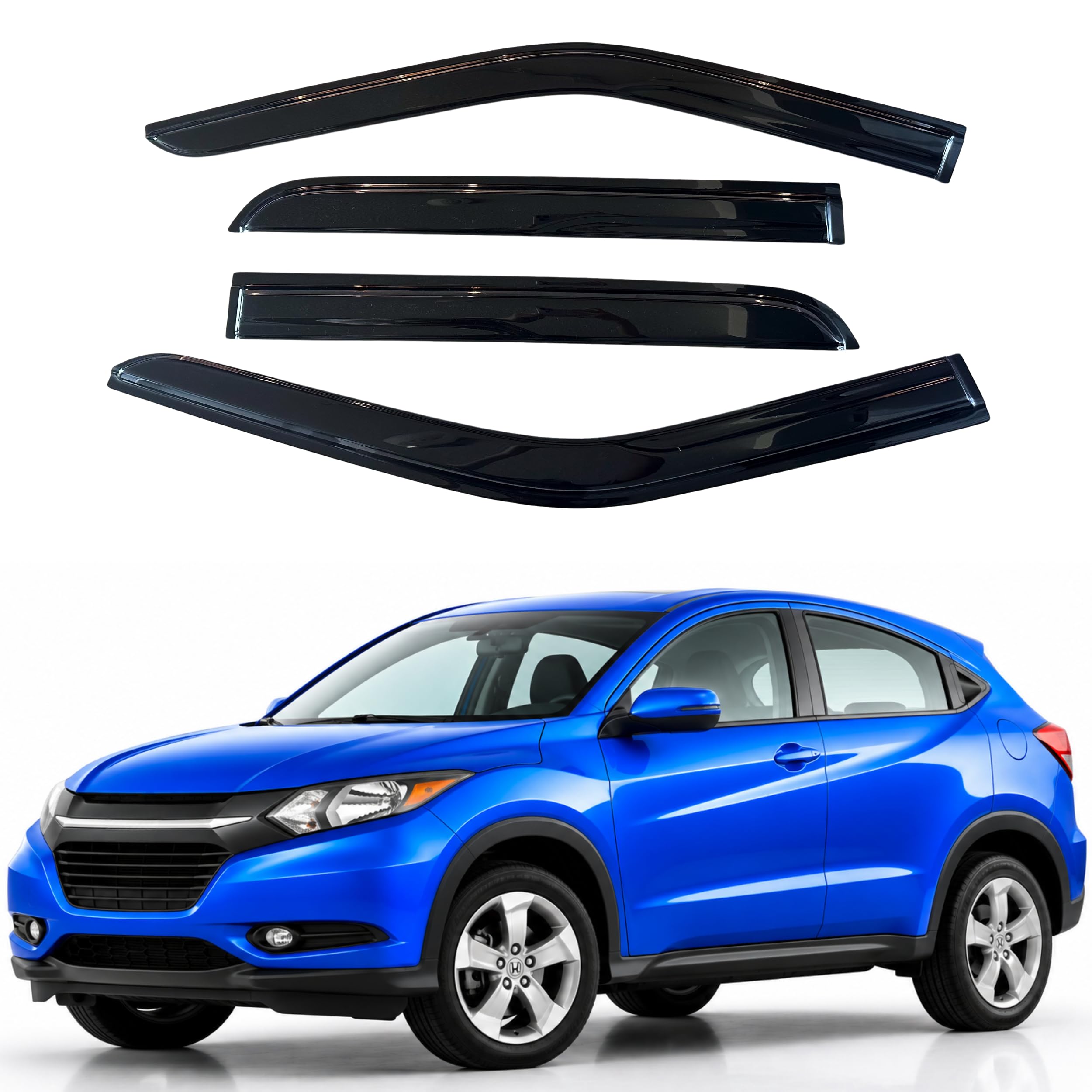 IG Window Visors Fit for 2016-2022 Honda HRV, Out-Channel Rain Guards Vent Wind Deflectors 4PC, Car Accessories for 16-22 HR-V