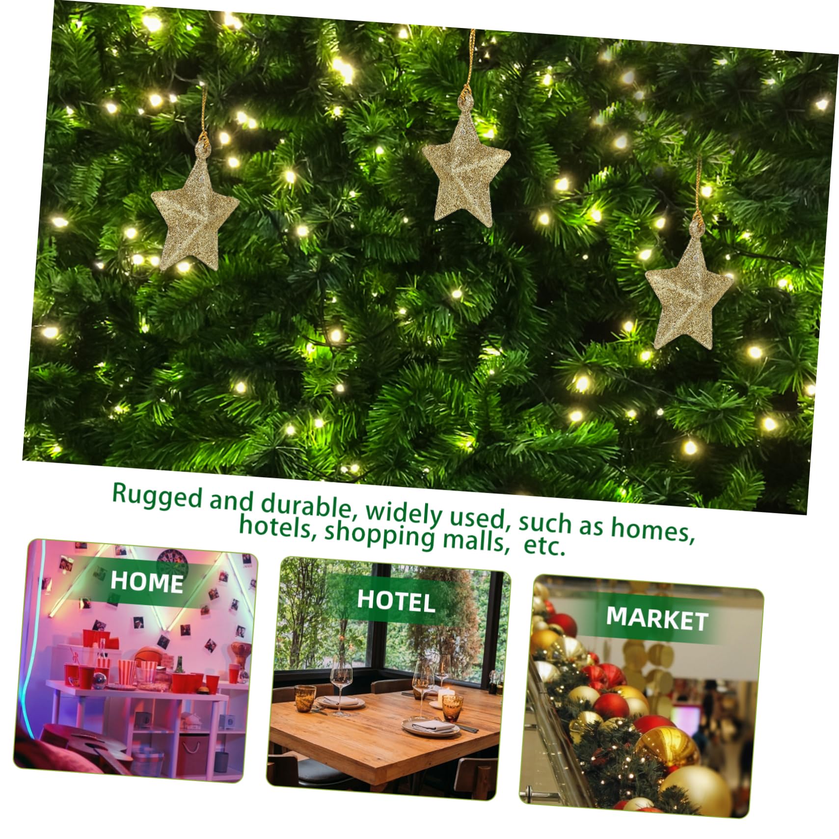Ciieeo 5 Set Di Decorazioni Natalizie Uniche A Forma Di Stella Con Ciondolo Per Albero Di Natale Decorazioni Da Giardino Per Feste 30 Pezzi * 5