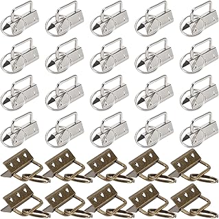 Key Fob Hardware, Premium Iron Key Fob Hardware with Key Rings Sets, Keychain Bracelet Hardware Metal Tail Clip Wristlet Sets, Key Chain Fob Wristlet Hardware for Bag Wristlet(30 Pcs)