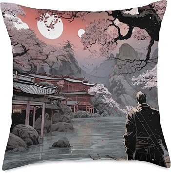 Comic Box Sakura Whispers Grove A Cherry Blossom Comic Epic Throw Pillow, 18x18, Multicolor