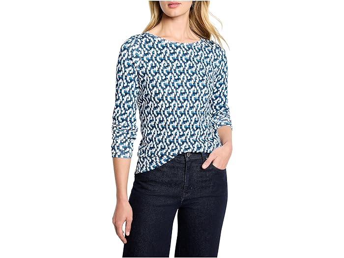 Petite Long Sleeve Printed Boat Tee - Image 1