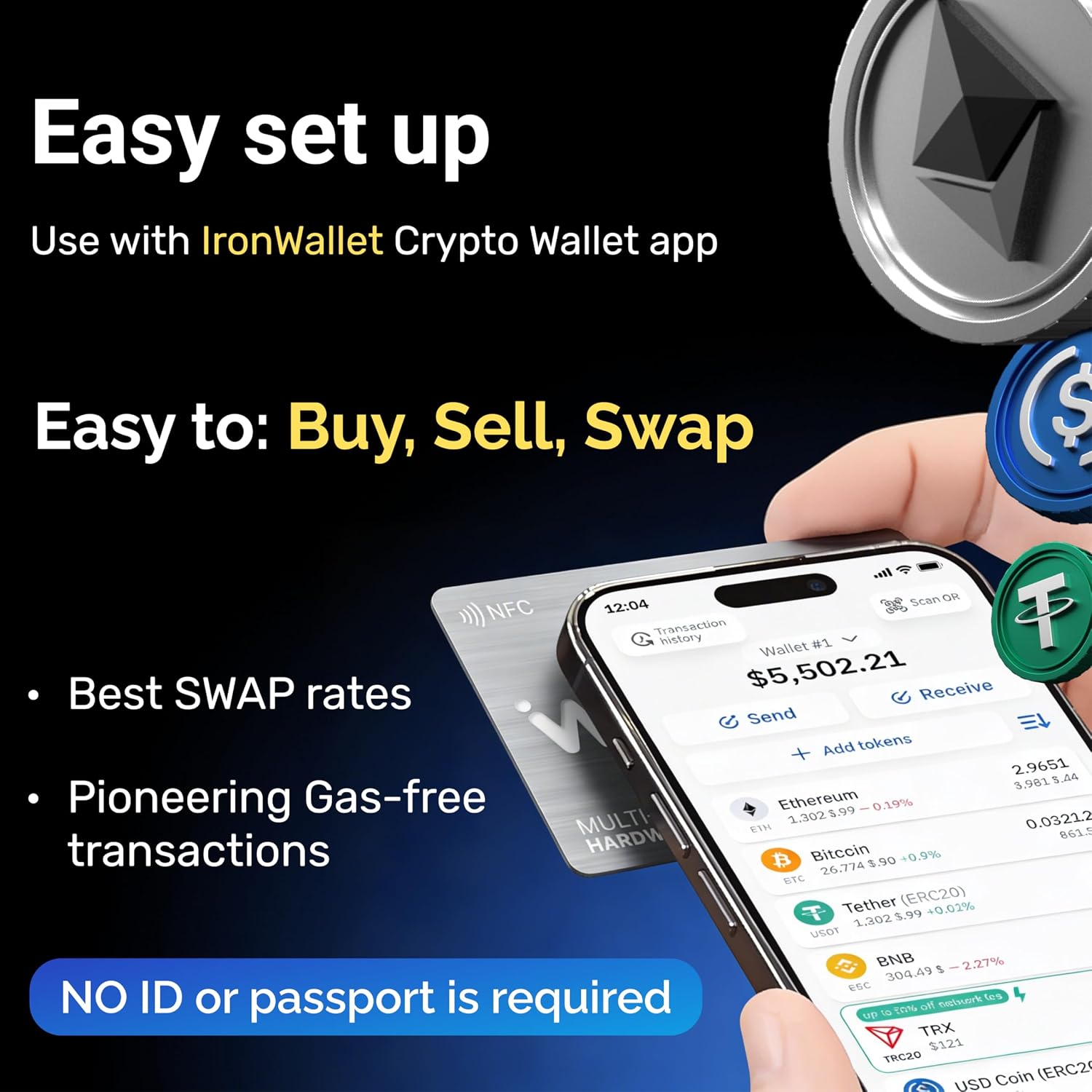 Crypto Wallet - Metal Design - Pack of 2 - Increase Your Security - Seed Phrase Storage image 4