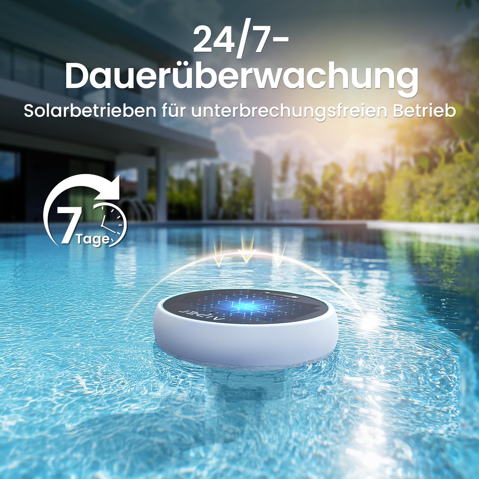 AIPER HydroComm Pro Pool Wassertester Digital – Smart Pool Monitor mit App & Echtzeit-Verbindung zu Poolrobotern, 5-in-1 Wasseranalyse (pH, ORP, EC, TDS, Temperatur)