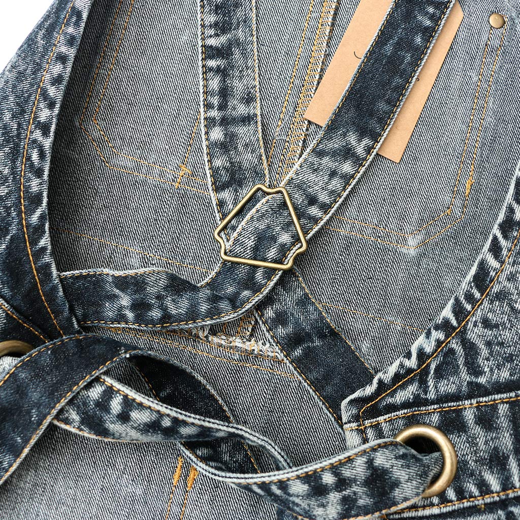 Jeanerlor Grembiuli in denim con tasche per donna lavoro insegnante grembiule per la lavorazione del legno parrucchiere (nero) cinghie incrociate e regolabile da S a M